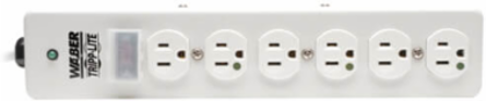 Hospital-Grade Surge Protector with 6 Outlets, 15 ft Cord, 1050 Joules