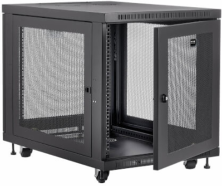 12U Mid-Depth Rack Enclosure Cabinet, 1,000 lb Load Capacity, 32.5 Inch Max Depth