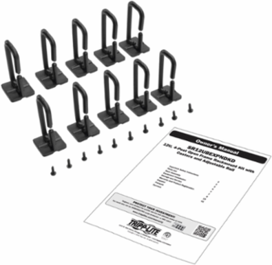 12U Open Frame Rack, 36 Inch Deep, 1000 lb Capacity, Black Steel