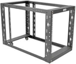 12U Open Frame Rack, 36 Inch Deep, 1000 lb Capacity, Black Steel
