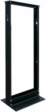 25U Open Frame Rack, 800 lbs Capacity, Black Aluminum, Extra Deep