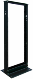 25U Open Frame Rack, 800 lbs Capacity, Black Aluminum, Extra Deep