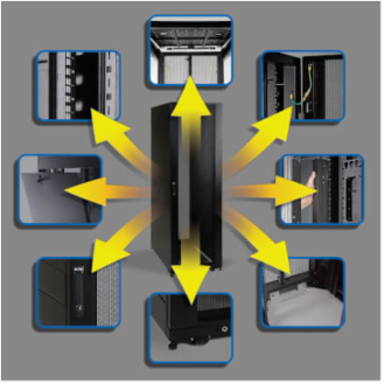 42U Server Rack Enclosure Cabinet, 27.75 Inch Depth, 3000 lb Capacity