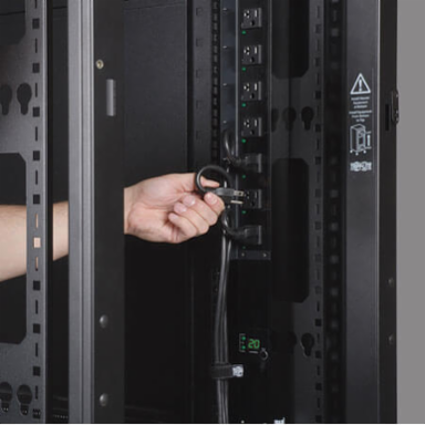 42U Rack Enclosure Cabinet, Black, 27.75 Inch Depth, 3000 lb Load Capacity