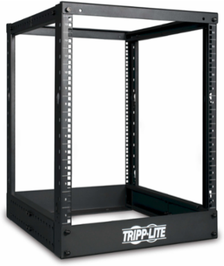 13U 4-Post Open Frame Rack - Max Load 1000 lb, Fits 22-36 Inch Equipment