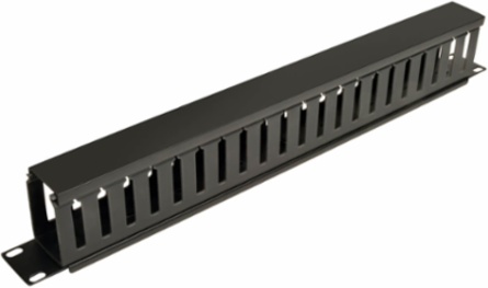 1U 19 Inch Horizontal Cable Manager - Finger Duct with Cover