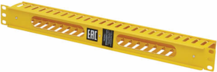 Horizontal Cable Manager, Finger Duct with Cover, 1U, Yellow