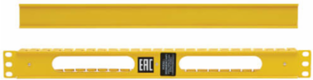 Horizontal Cable Manager, Finger Duct with Cover, 1U, Yellow