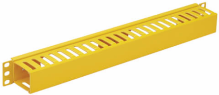 Horizontal Cable Manager, Finger Duct with Cover, 1U, Yellow