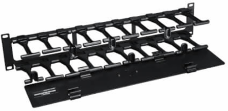 2U High Capacity Horizontal Cable Manager, 19 Inch, Steel, Black Finish