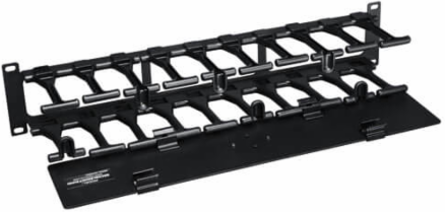 2U High Capacity Horizontal Cable Manager, 19 Inch, Steel, Black Finish