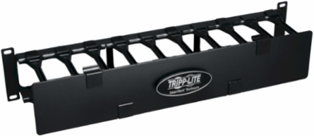 2U High Capacity Horizontal Cable Manager, 19 Inch, Steel, Black Finish