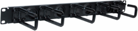 1U 19 Inch Horizontal Cable Manager, Flexible Ring Type, Steel
