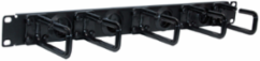 1U 19 Inch Horizontal Cable Manager, Flexible Ring Type, Steel