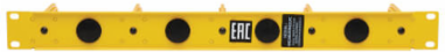 Horizontal Cable Manager, Flexible Rings, 1U, Yellow/Black