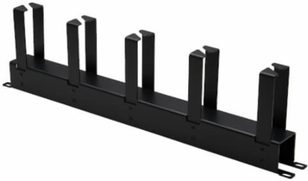 Horizontal Cable Manager, Metal Rings, 1U, Black