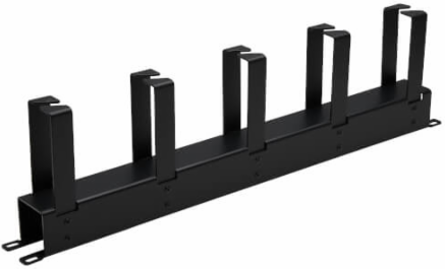 Horizontal Cable Manager, Metal Rings, 1U, Black