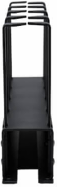 Horizontal Cable Manager, Metal Rings, 1U, Black