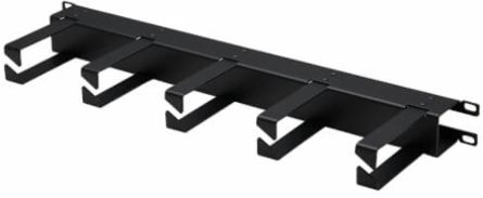 Horizontal Cable Manager, Metal Rings, 1U, Black