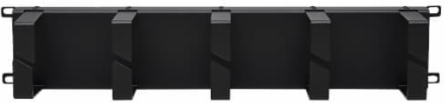 Horizontal Cable Manager, Metal Rings, 2U, Black
