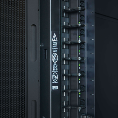 6-Foot Vertical Cable Manager, Flexible Ring Type, Toolless Mounting