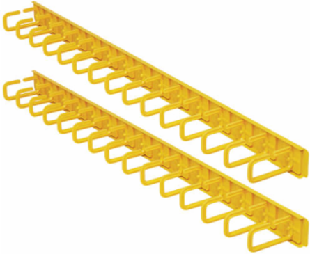 Vertical Cable Manager, Flexible Rings, Yellow, 6 ft