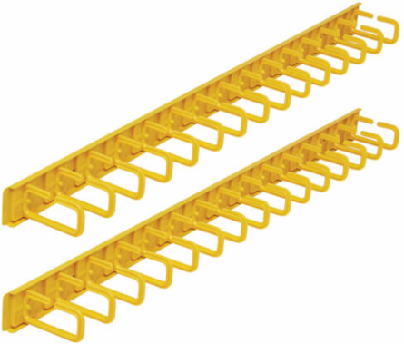 Vertical Cable Manager, Flexible Rings, Yellow, 6 ft