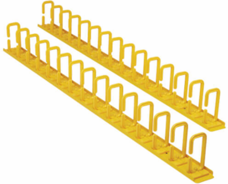 Vertical Cable Manager, Flexible Rings, Yellow, 6 ft