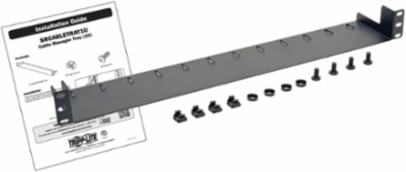 1U Horizontal Cable Management Tray for 19 Inch Racks, Steel Construction