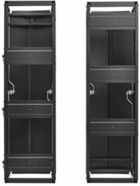 High-Capacity Vertical Cable Manager - Deep Double Finger Duct with Cover, Single Sided, 12 in. Wide, Black, 7 ft. (2.2 m)