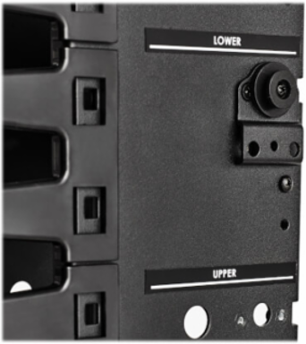 High-Capacity Vertical Cable Manager - Deep Double Finger Duct with Cover, Single Sided, 12 in. Wide, Black, 7 ft. (2.2 m)