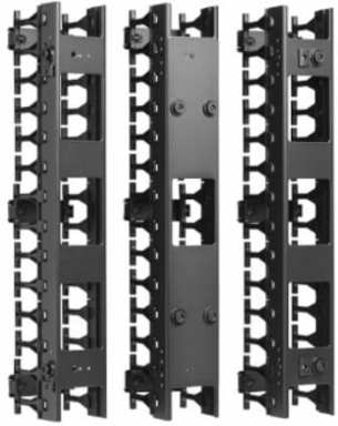 6 Foot High Capacity Vertical Cable Manager, 3 Inch Wide, Toolless Mounting