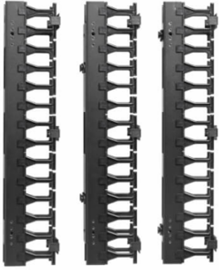 6 Foot High Capacity Vertical Cable Manager, 3 Inch Wide, Toolless Mounting