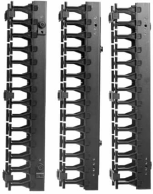 6 Foot High Capacity Vertical Cable Manager, 3 Inch Wide, Toolless Mounting