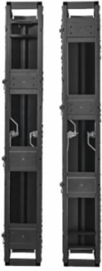 High-Capacity Vertical Cable Manager - Deep Double Finger Duct with Cover, Single Sided, 6 in. Wide, Black, 7 ft. (2.2 m)