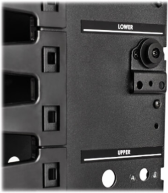 High-Capacity Vertical Cable Manager - Deep Double Finger Duct with Cover, Single Sided, 6 in. Wide, Black, 7 ft. (2.2 m)