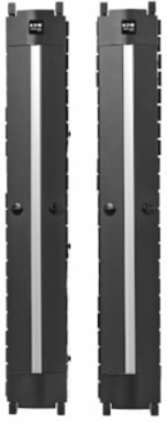 High-Capacity Vertical Cable Manager - Deep Double Finger Duct with Cover, Single Sided, 6 in. Wide, Black, 7 ft. (2.2 m)