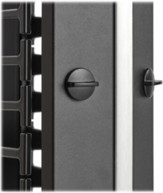 High-Capacity Vertical Cable Manager - Deep Double Finger Duct with Cover, Single Sided, 6 in. Wide, Black, 7 ft. (2.2 m)