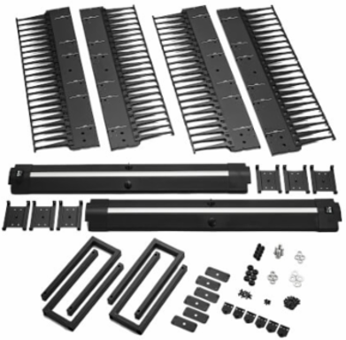 High-Capacity Vertical Cable Manager - Deep Double Finger Duct with Cover, Single Sided, 6 in. Wide, Black, 7 ft. (2.2 m)