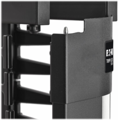 High-Capacity Vertical Cable Manager - Deep Double Finger Duct with Cover, Double Sided, 6 in. Wide, Yellow/Black, 7 ft. (2.2 m)