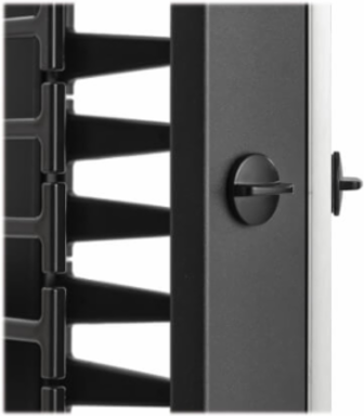 High-Capacity Vertical Cable Manager - Deep Double Finger Duct with Cover, Double Sided, 6 in. Wide, Yellow/Black, 7 ft. (2.2 m)
