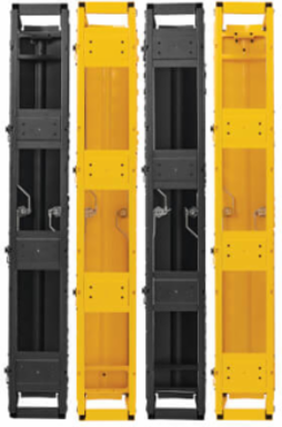 High-Capacity Vertical Cable Manager - Deep Double Finger Duct with Cover, Double Sided, 6 in. Wide, Yellow/Black, 7 ft. (2.2 m)