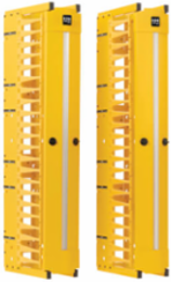 High-Capacity Vertical Cable Manager - Deep Double Finger Duct with Cover, Single Sided, 6 in. Wide, Yellow, 7 ft. (2.2 m)