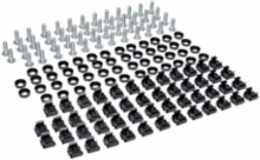 SmartRack Square Hole Hardware Kit with 50 pcs 12-24 Screws & Cage Nuts