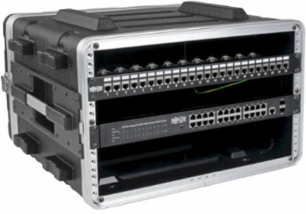 6U ABS Server Rack Flight Case, 100 lb Capacity, 21 Inch Max Device Depth