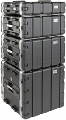 6U ABS Server Rack Flight Case, 100 lb Capacity, 21 Inch Max Device Depth