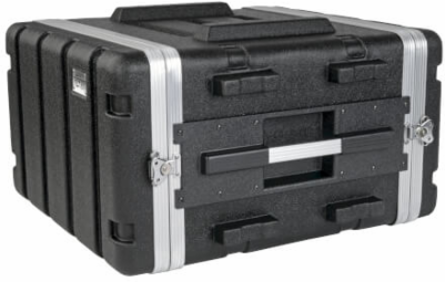 6U ABS Server Rack Flight Case, 100 lb Capacity, 21 Inch Max Device Depth