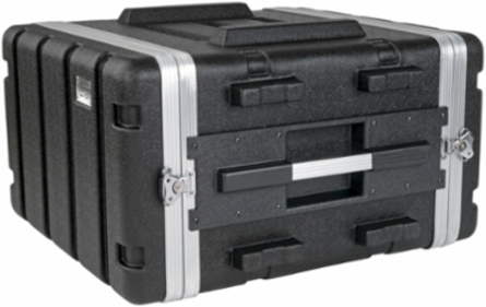 6U ABS Server Rack Flight Case, 100 lb Capacity, 21 Inch Max Device Depth