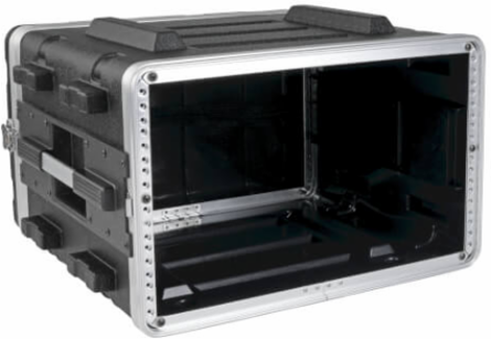 6U ABS Server Rack Flight Case, 100 lb Capacity, 21 Inch Max Device Depth
