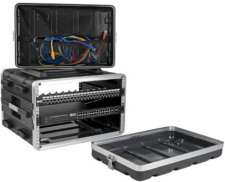 6U ABS Server Rack Flight Case, 100 lb Capacity, 21 Inch Max Device Depth